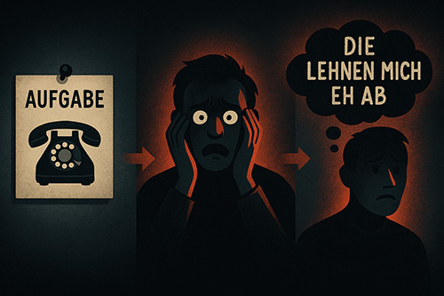 Der Prokrastinations Kreislauf (CBT Dreieck)