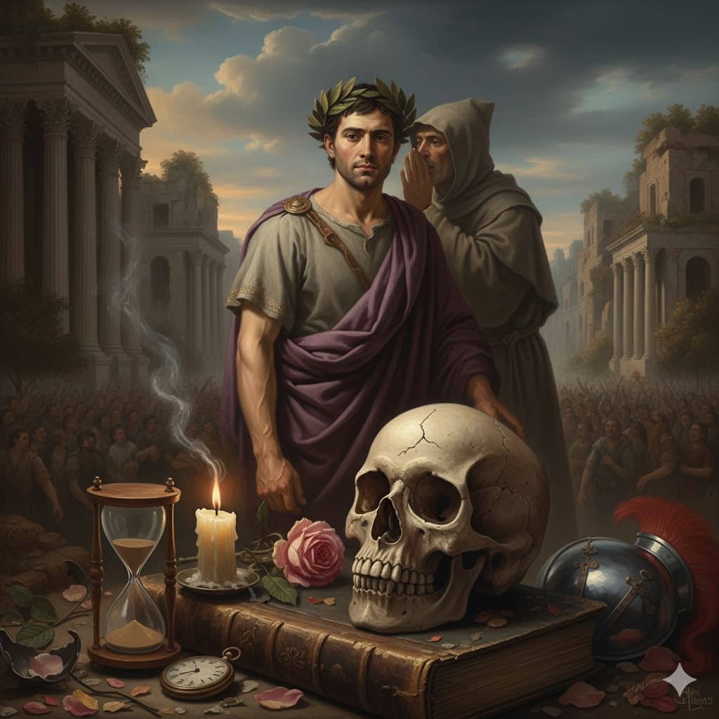 Symbole für Memento Mori in einem Gemälde